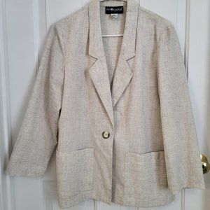 Sag Harbor Women's Linen Blend Blazer - Size 6 Petite